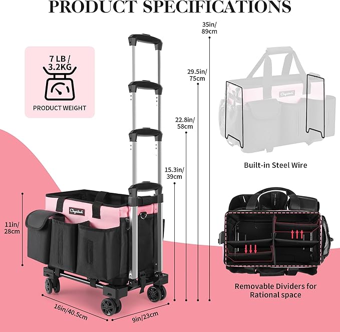 Rolling Cleaning Caddy, Cleaning Supplies Organizer - Image 2
