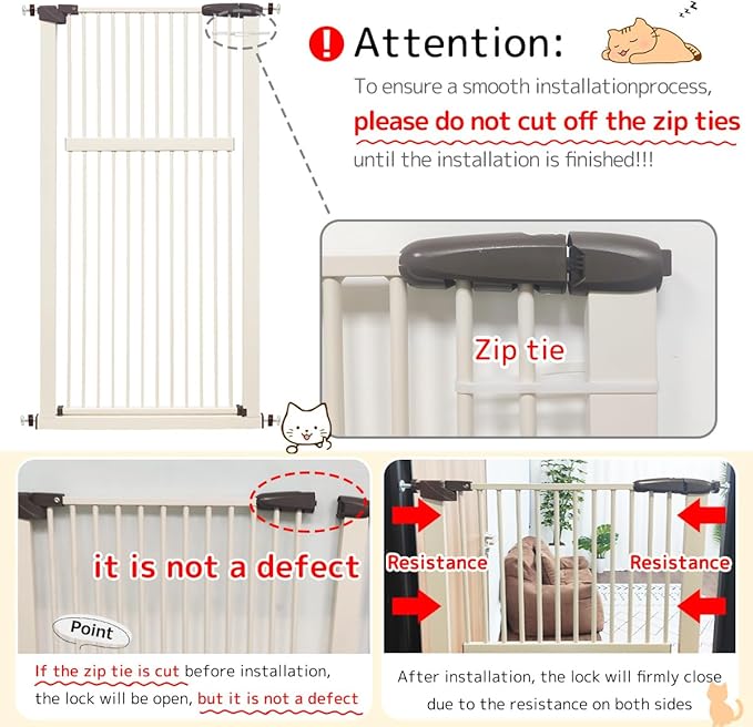 Lumizone Extra Tall Pet Gate 55.12" High Pressure Mounted 59.25"-63.38" Extra - Image 9