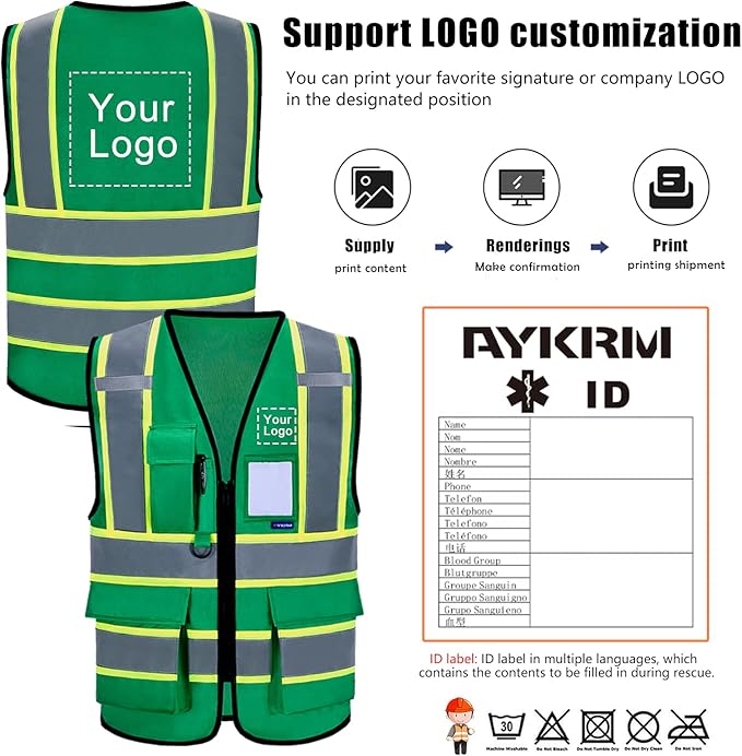 AYKRM 11 color High Vis Reflective Safety Vest - Image 2
