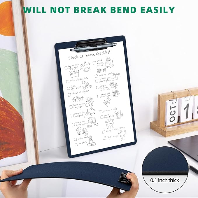 Blue Clipboard with Pen Holder, Hanging Clip Boards Holds 8.5x11 Inch Papers - Image 7