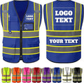 Custom Safety Vest with Logo Personalized High Visibility Vest Reflective by PFTPOW