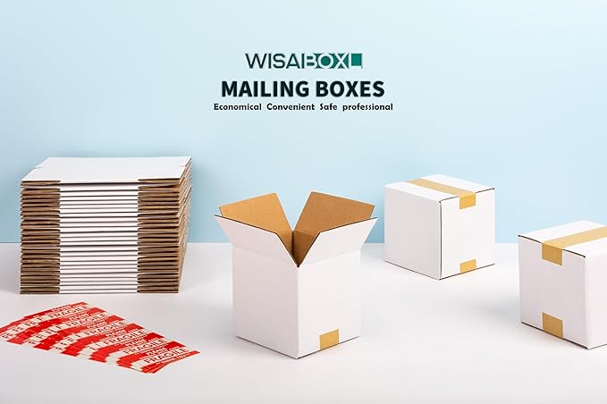 7x7x7 inch White Shipping Boxes, Corrugated Cardboard Small Boxes - Image 6