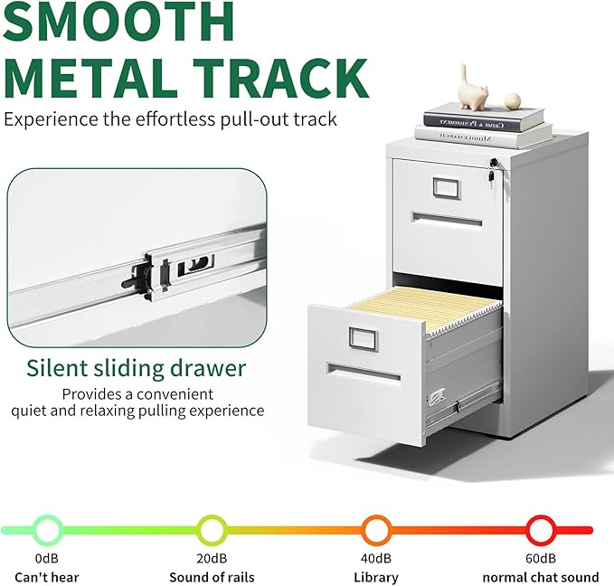 Metal File Cabinet with Drawer, Vertical File Cabinet with Lock - Image 5