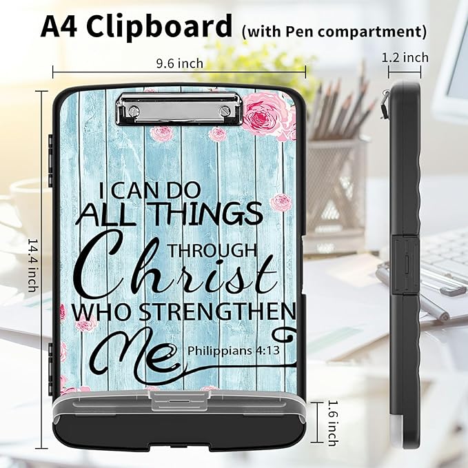 Clipboard with Storage High Capacity Plastic Nursing Clipboards with Pen Holder - Image 2
