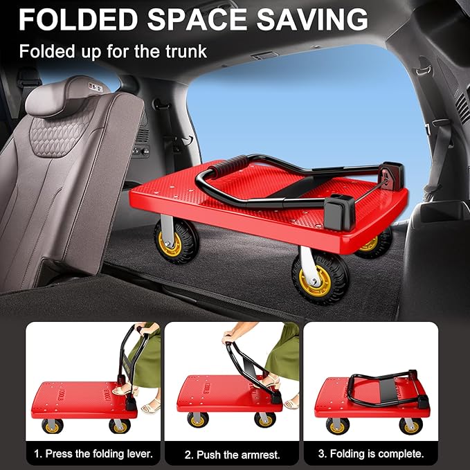 Platform Truck, Foldable Push Cart Dolly - Image 6