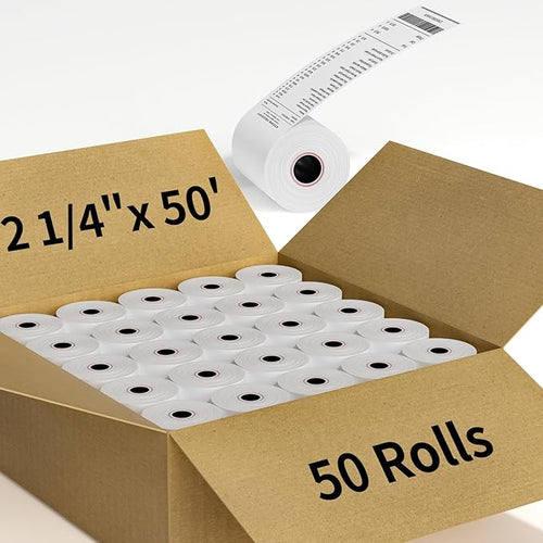 2 1/4" x 50' Thermal Receipt Paper Rolls, Cash Register POS Thermal Paper by MultiLabel