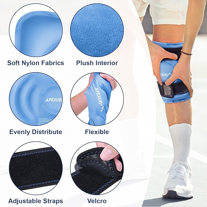 APEXUP Ice Pack for Knee Pain Relief, Large Reusable Wrap After Surgery - Image 2