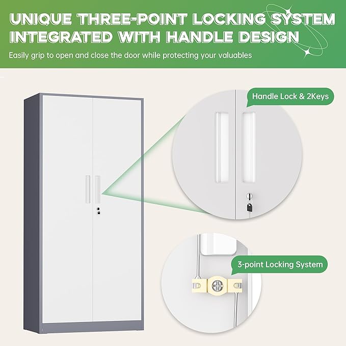 INTERGREAT Metal Storage Cabinet, Storage Locker - Image 5