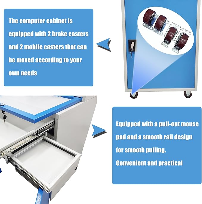 Industrial PC Enclosure Computer Security Cabinet Lockable Detachable Steel - Image 5