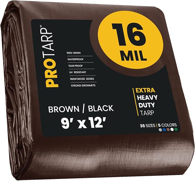 PROTARP Extra Heavy Duty 16 Mil Tarp Cover, Waterproof, UV Resistant, Rip and by Protarp