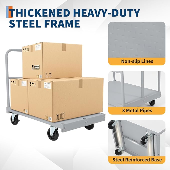 2 in 1 Steel Panel Truck Cart, 36x24 inch Flatbed - Image 6