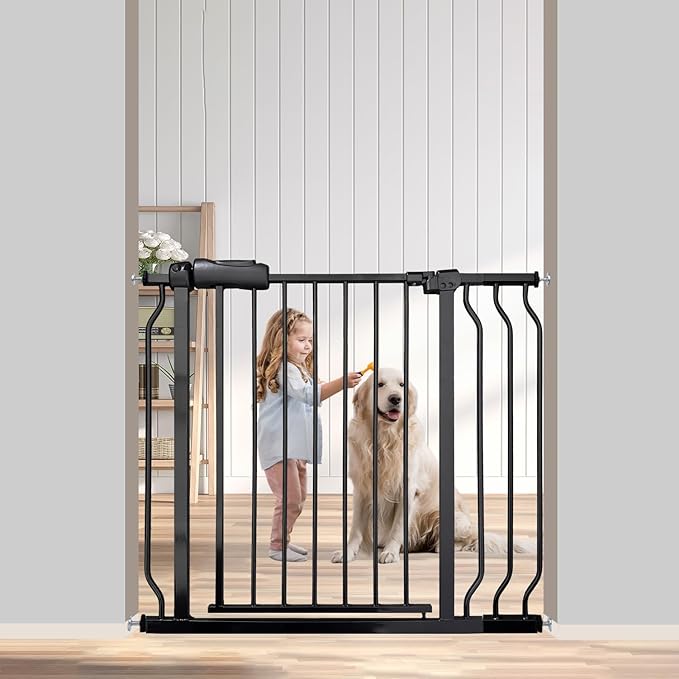 Walk Through Baby Gate 29-38.5 Inch Wide Openings Large Baby Gate by SmartDesignBigProtection