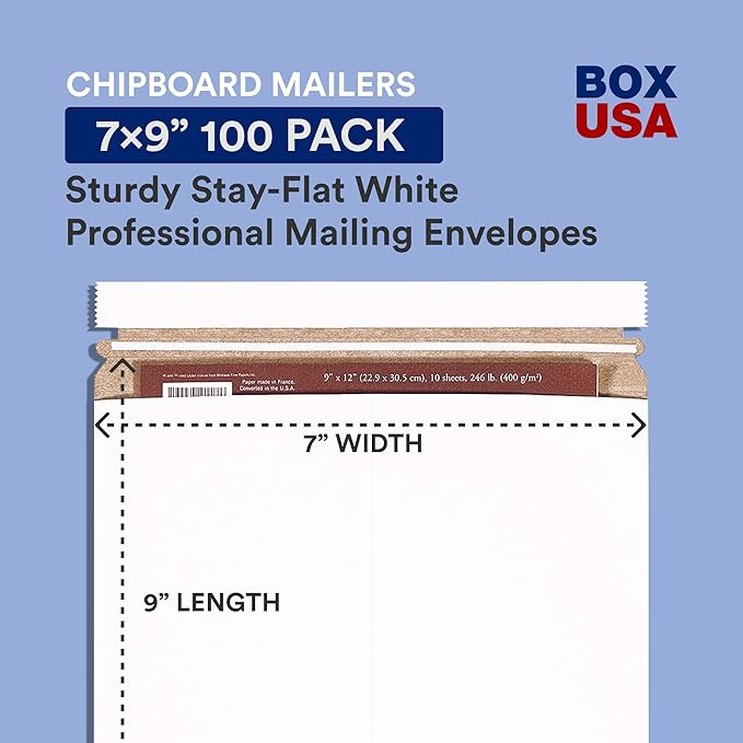 BOX USA StayFlat Envelope 7"L x 9"W 100-Pack - Image 2