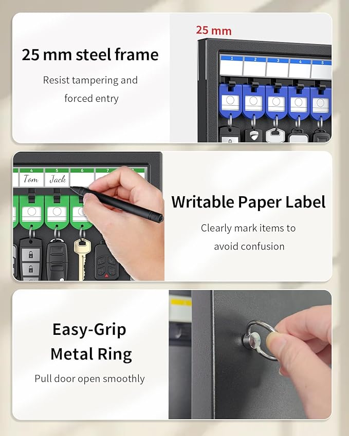 Uniclife 32 Position Key Lock Box, Wall Mount Key Box, Car Key Organizer - Image 5