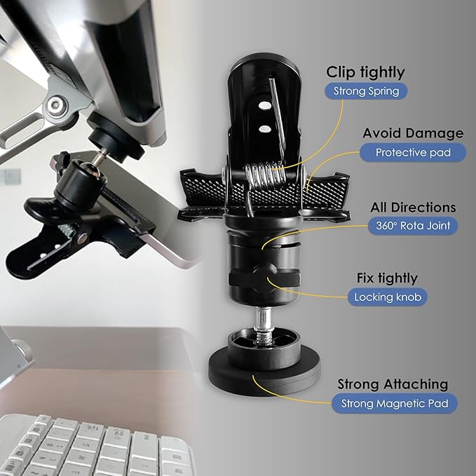 Heavy Duty Magnetic Clips with 2 Inch Opening, 360 Degree Rotating Magnets - Image 3
