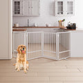 4 Panels Full Metal Freestanding Dog Gates by Unknown