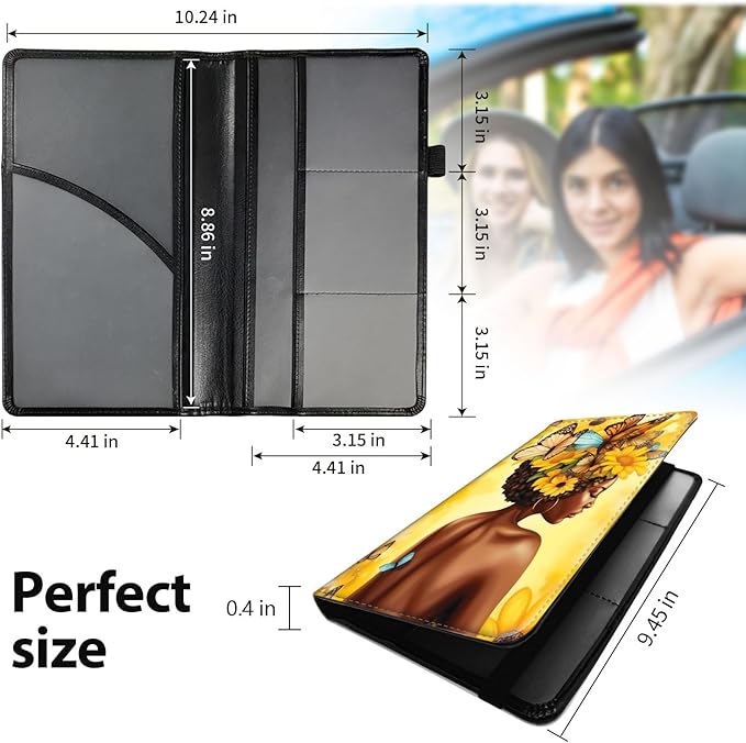 Car Registration and Insurance Holder, Leather Car Glove Box Organizer - Image 5