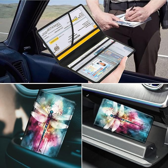Car Registration and Insurance Holder, Leather Car Glove Box Organizer - Image 7