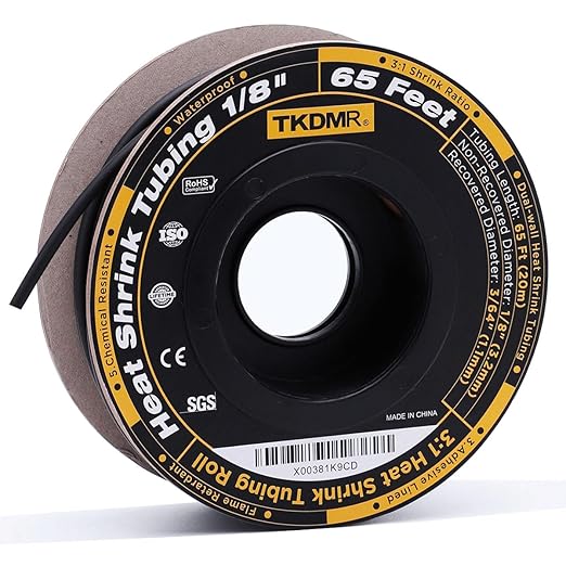 TKDMR 65 Ft 1/8" Heat Shrink Tubing by TKDMR