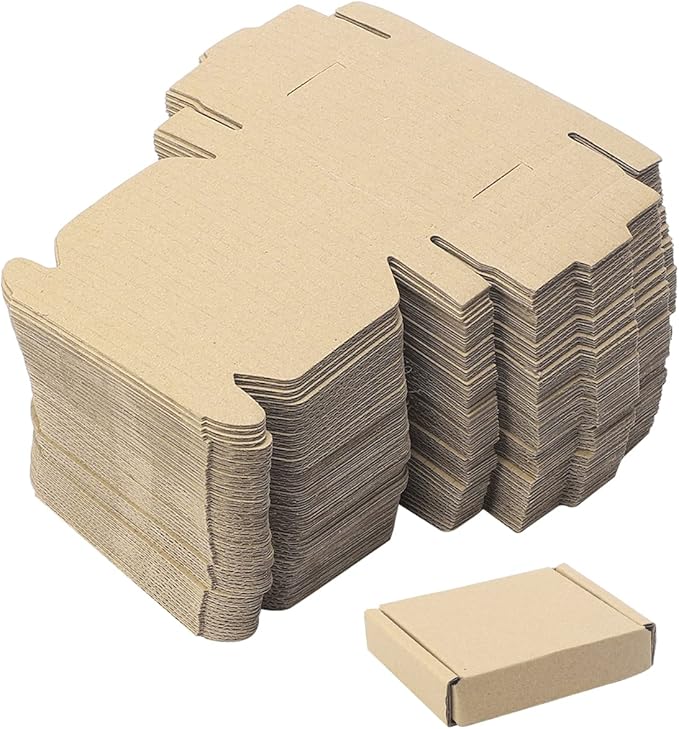 Ellbest 50pcs Packing Boxes 1.5mm Thick Cardboard, 3.4 x 2.6 x 0.7inches Mini by Ellbest