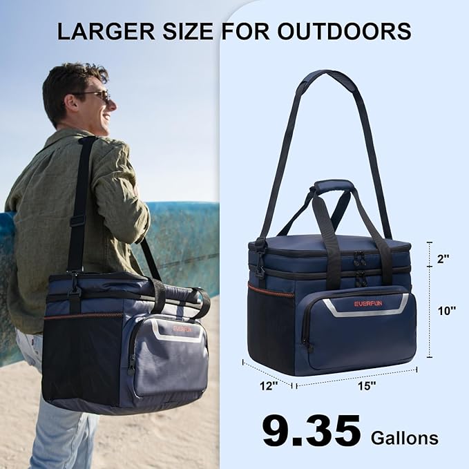 EVERFUN Small Cooler Lunch Box Mini Leak-Proof Soft Double Deck 24 Can Personal - Image 3