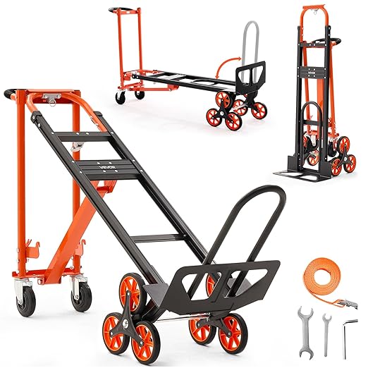VEVOR 3 in 1 Industrial Convertible Stair Climbing Cart, 770 lbs Max Load by VEVOR
