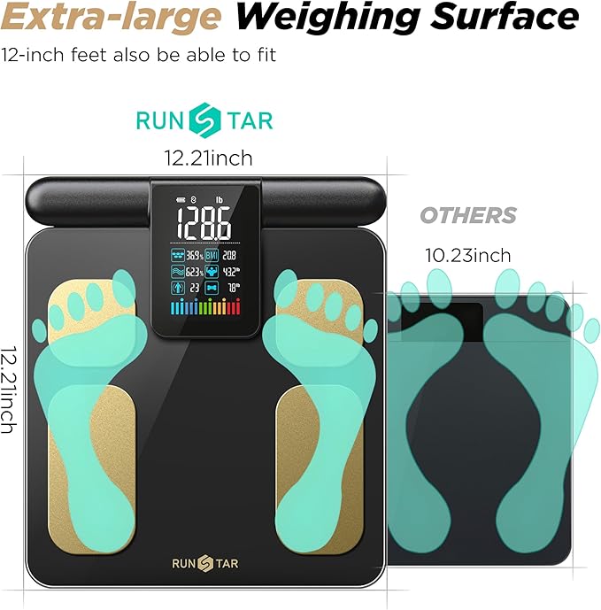RunStar Scale for Body Weight and Fat Percentage, 8 Electrodes High Precision - Image 4