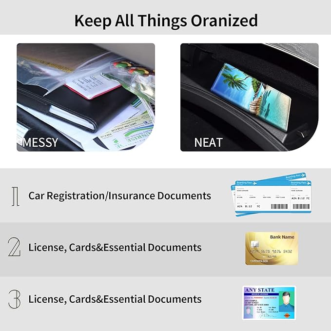 Car Registration and Insurance Holder, Leather Car Glove Box Organizer - Image 5