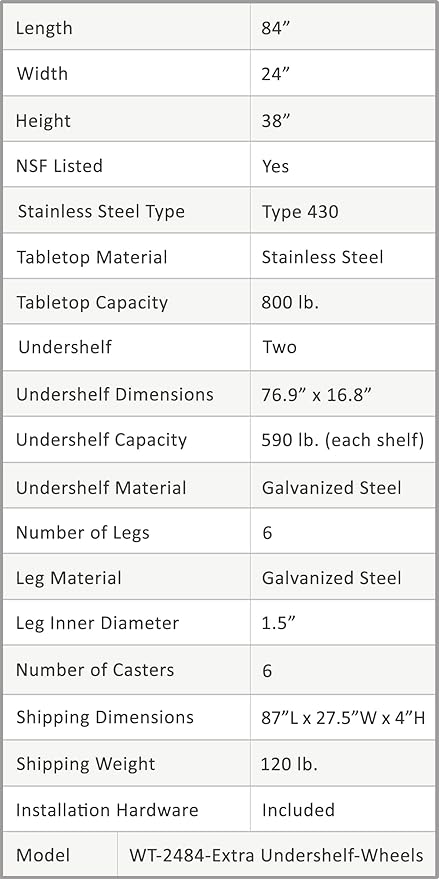 AmGood Stainless Steel Work Table - Image 3