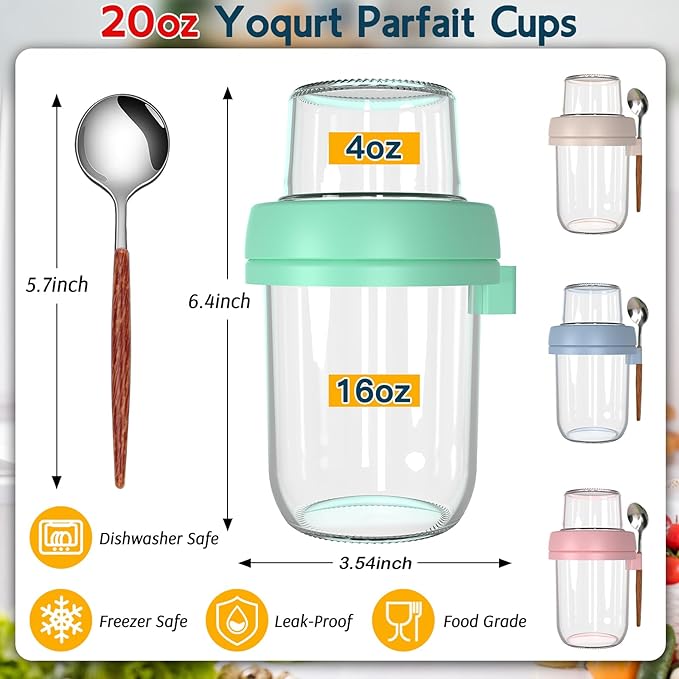 4 Pack Overnight Oats Containers - Image 3