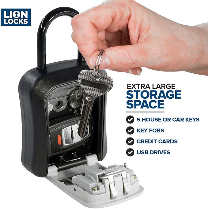 Key Lock Box for Keys with Code, 4 Digit Combination Lockbox for Keys Outdoor - Image 2