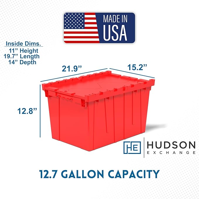 Hudson Exchange 21.9 x 15.2 x 12.8” Storage Tote Distribution Container - Image 2