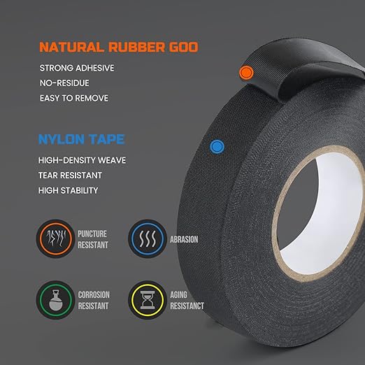 Lichamp 6-Pack Cloth Electrical Tape Automotive, Thicked 9.8 mil x 3/4 in x 66ft - Image 7