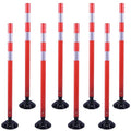 OrangeStar 8 Pack Delineator Post 48" Red Traffic Delineator Cones by OrangeStar