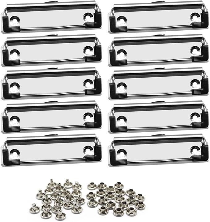 Meetory 10 Pack Mountable Clipboard Clips, Spring Loaded Surface Mount Handle by Meetory
