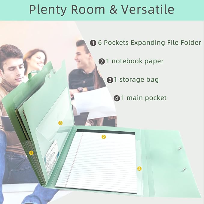 Green Expandable File Folders - Image 2