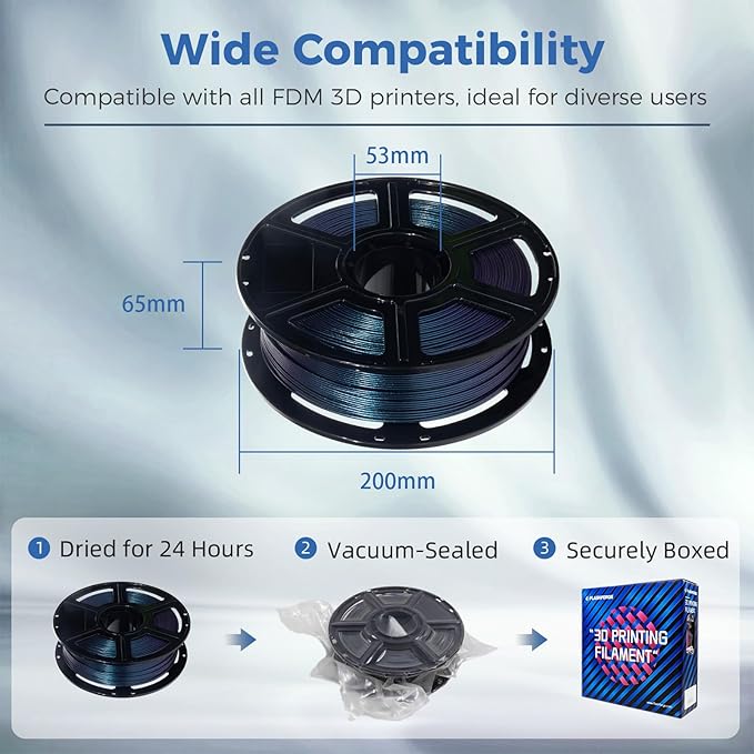 FLASHFORGE ABS Pro Filament 1.75mm Burnt Titanium, 3D Printer Filament 1kg - Image 6