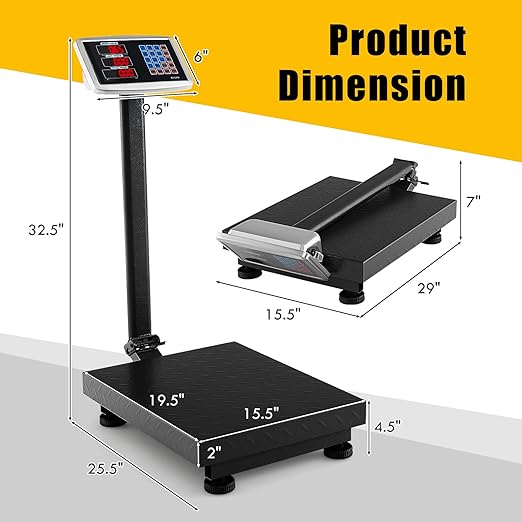 Giantex 660lbs Weight Computing Digital Scale Floor Platform Scale - Image 2