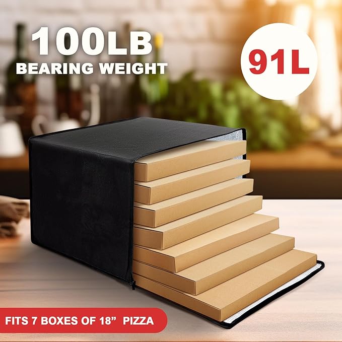 Maxcheck 2 Pcs Insulated Pizza Delivery Bag 24 x 24 x 14 Inch Pizza Warmer Bag - Image 5