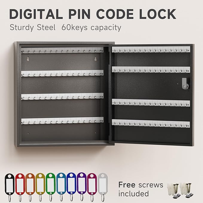 WeHere Key Lock Box for 120 Keys, Wall Mount Key Cabinet - Image 3