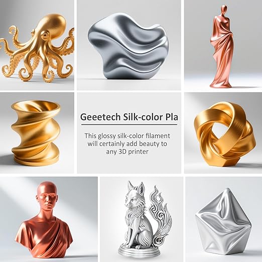 Geeetech 3D Printer Silk PLA Filament 1.75mm Light Gold, Shiny Silk Filament - Image 7