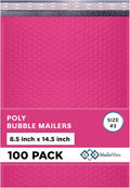 Hot Pink Poly Bubble Mailers 8.5x14.5 inch #3 | Self Seal Padded Envelopes | by MAILERVIEW