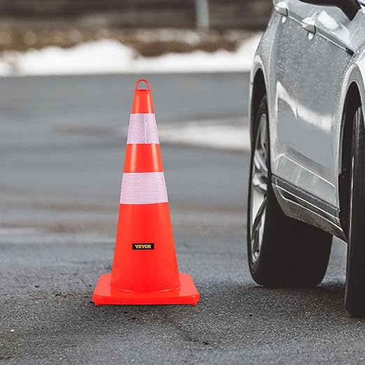 VEVOR Safety Cones, 12 x 28" Traffic Cones, PVC Orange Construction Cones - Image 8