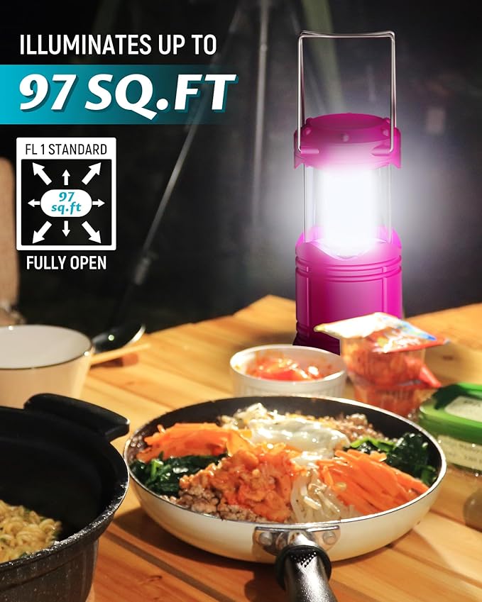 Lichamp 4 Pack LED Camping Lanterns, Battery Powered Camping Lights LED - Image 3