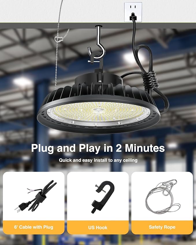 UFO LED High Bay Light 400W 4Pack, High Bay LED Light 1600W MH/HPS Eqv. - Image 2