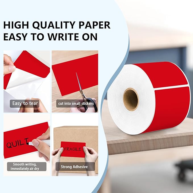 PARLAIM 3 X 5 Inch 4Rolls/1000 Per Roll Rectangle Inventory Color Coding Labels - Image 3