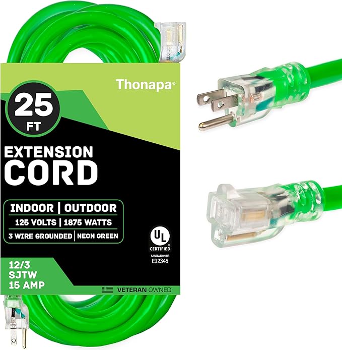 25 Foot Outdoor Extension Cord by Thonapa