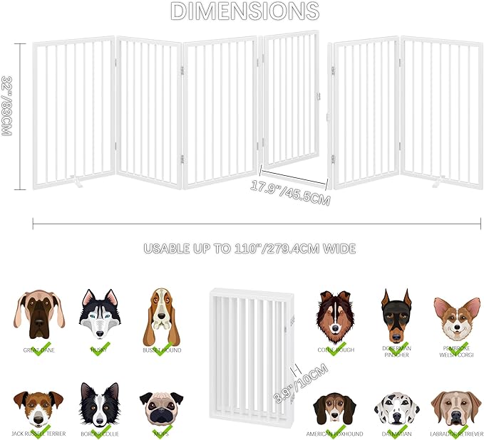 Vantas Folding No-Assembly Metal Pet Gate 120" Wide, Freestanding Accordion - Image 5