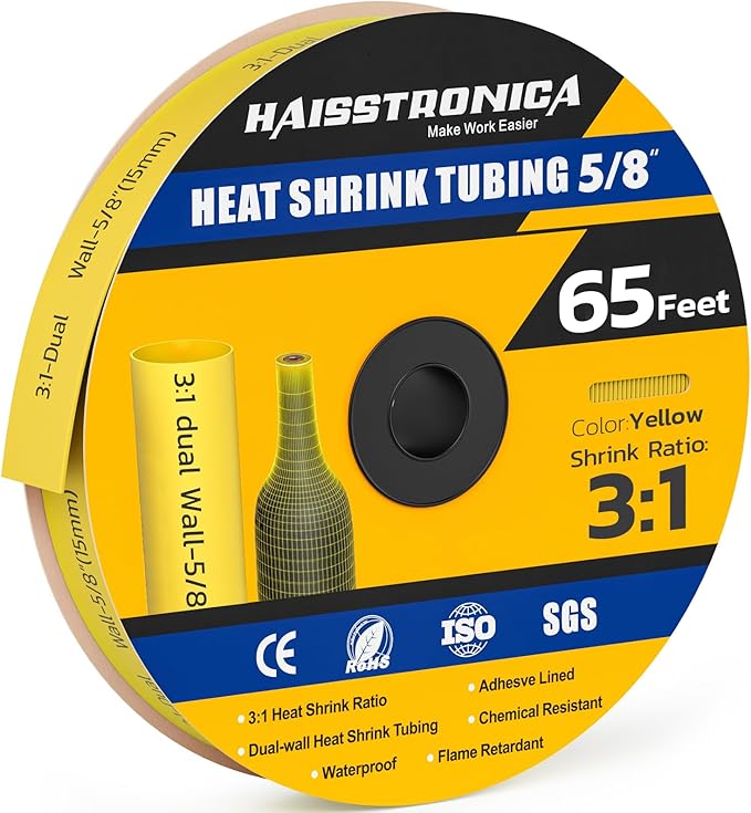 haisstronica 3:1 Heat Shrink Tubing, Shrink Ratio Adhesive Lined Marine Grade by HAISSTRONICA