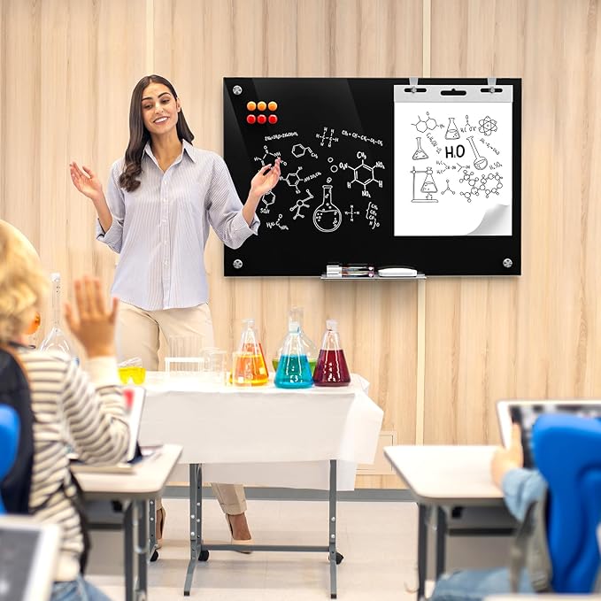 MaxGear Glass Whiteboard 36x24 Inches Wall Mounted, Magnetic Black Dry Erase - Image 7